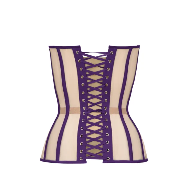 Purple Satin Corset with Transparent Back