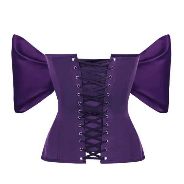 Purple Corset Top with Detachable Off Sleeves