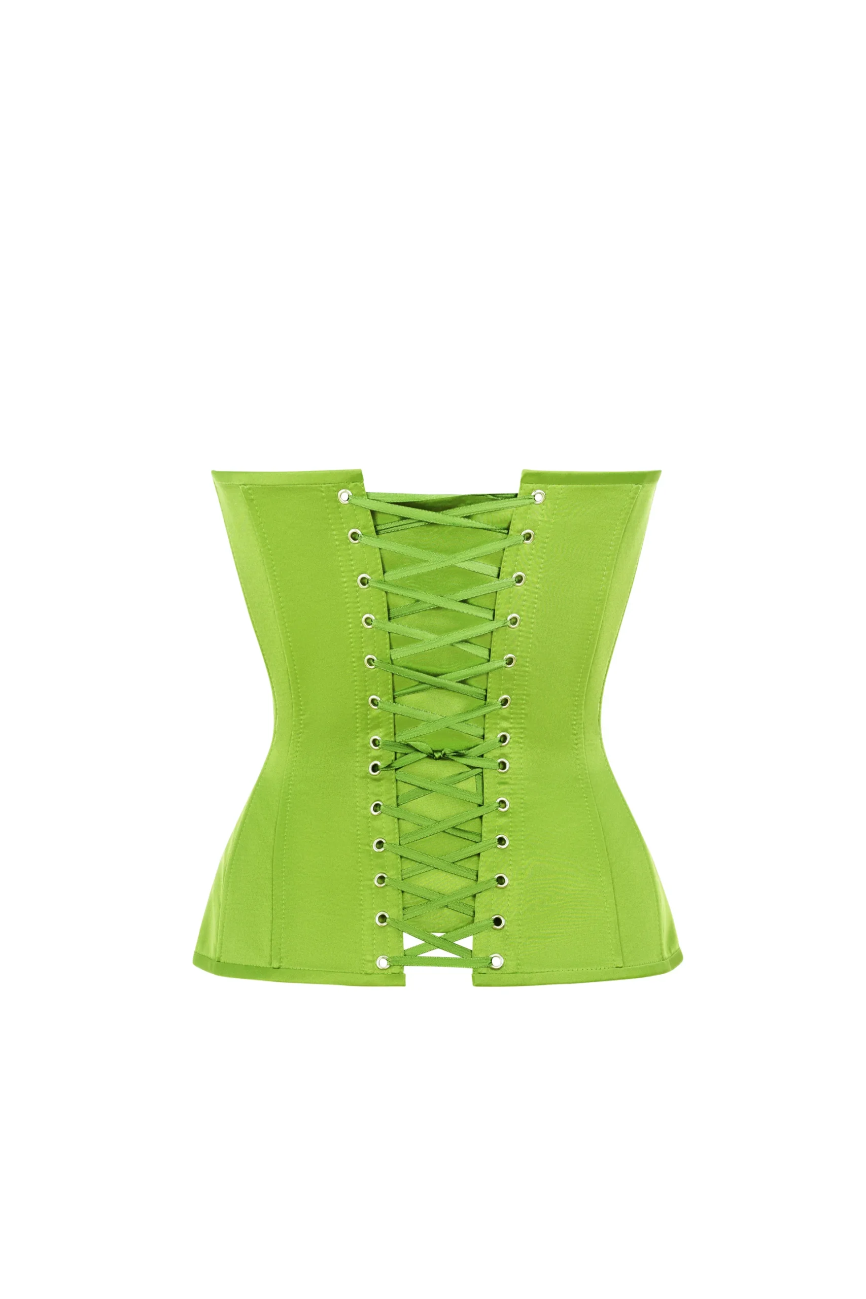 Green Overbust Satin Corset Top with Cups Green Overbust Satin Corset Top with Cups