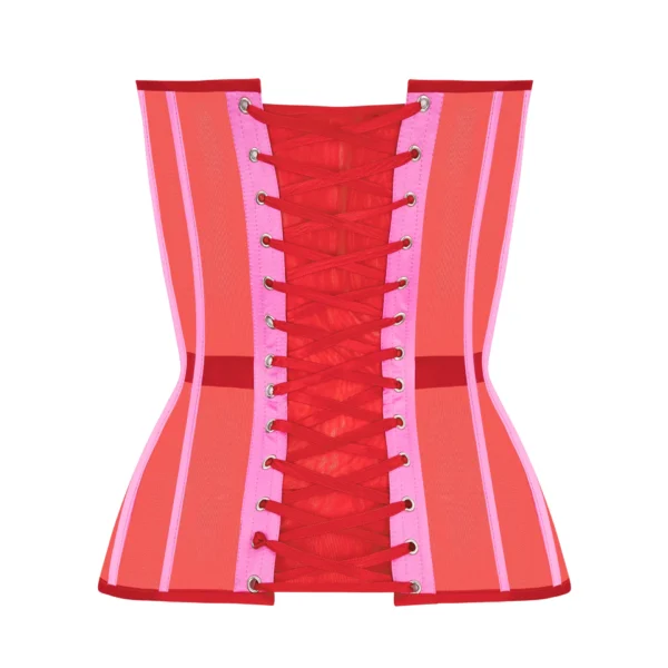 Red Corset Top with Pink Satin Cups