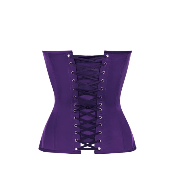 Purple Satin Corset with Cups