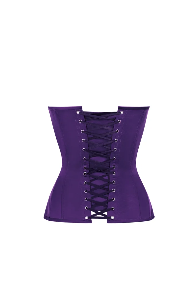 Purple Satin Corset with Cups