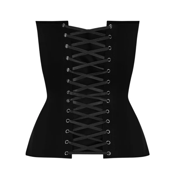 Black Satin Corset with Transparent Front