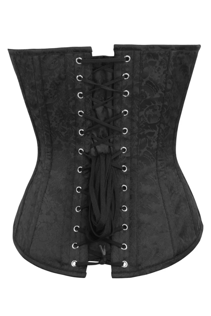 Halloween Costume Black Overbust Corset with Zip and Button