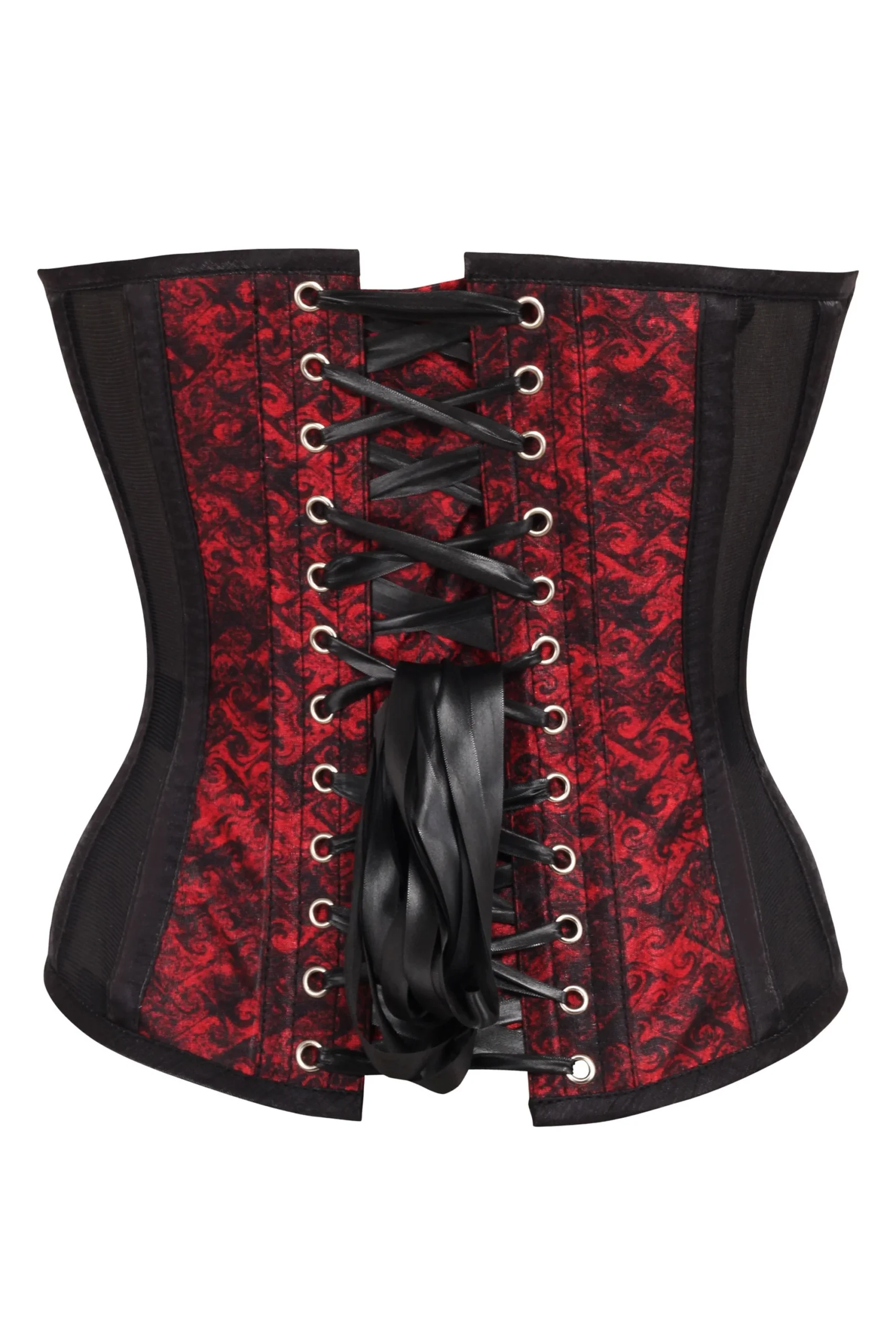 Red & Black Vampiric Seductress Gothic Corset for Halloween Red & Black Vampiric Seductress Gothic Corset for Halloween