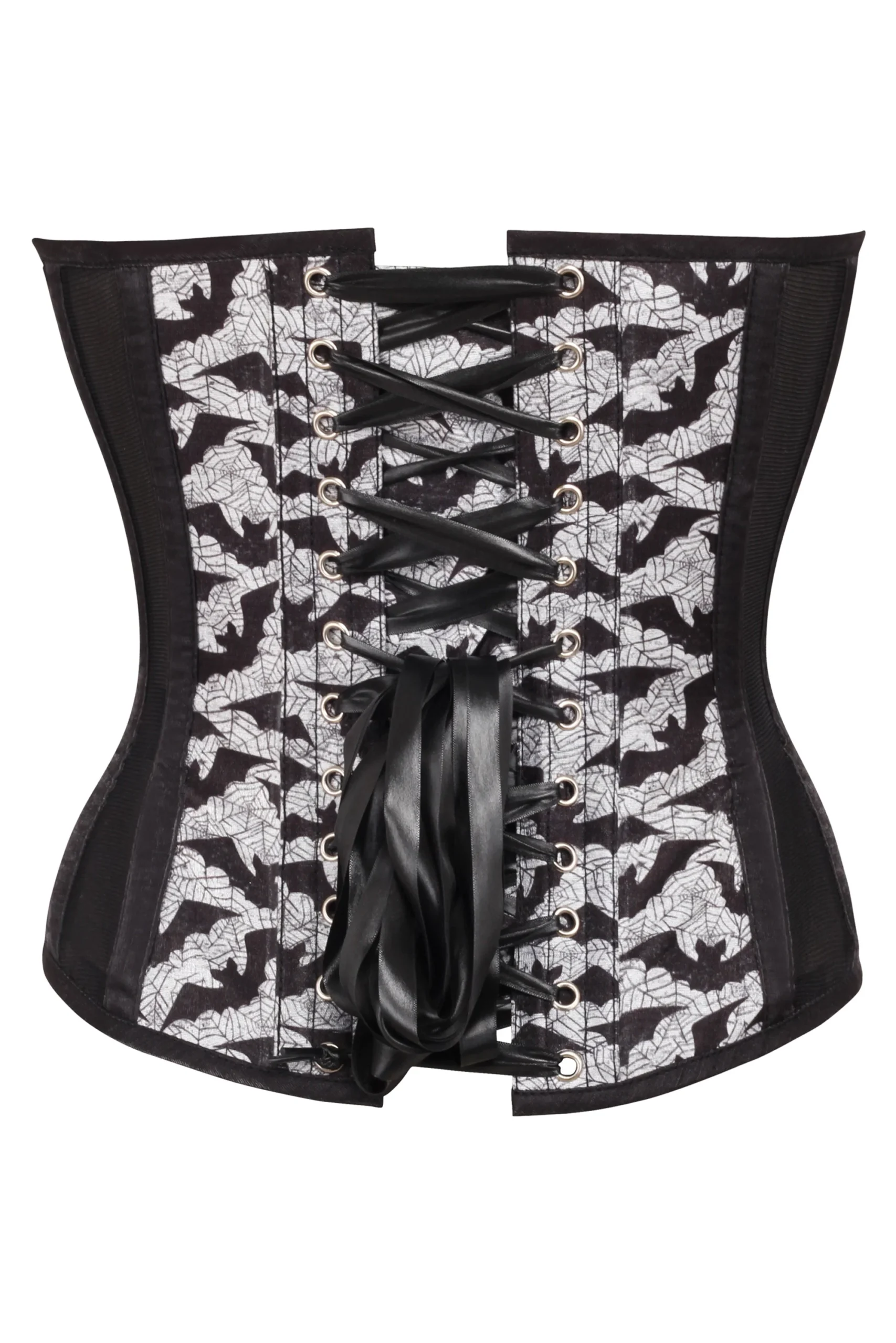 Plunge Sweetheart Bat Print Gothic Overbust Corset Plunge Sweetheart Bat Print Gothic Overbust Corset