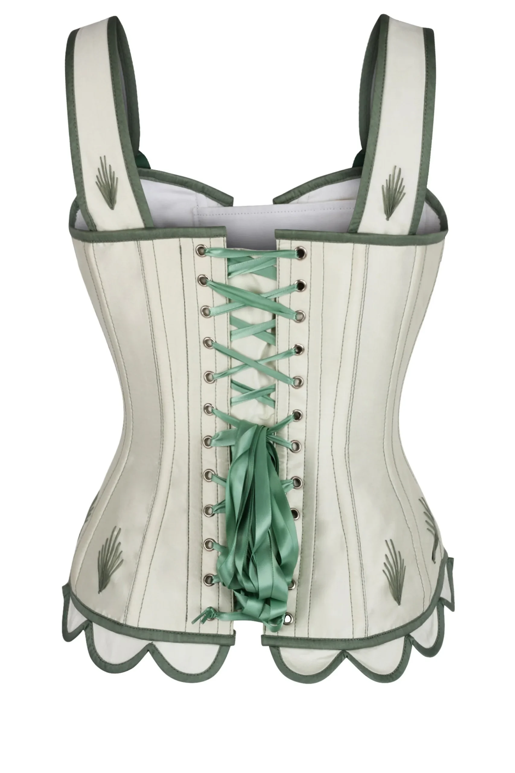 Embroidered Overbust Corset with Flossing with Shoulder Straps Embroidered Overbust Corset with Flossing with Shoulder Straps