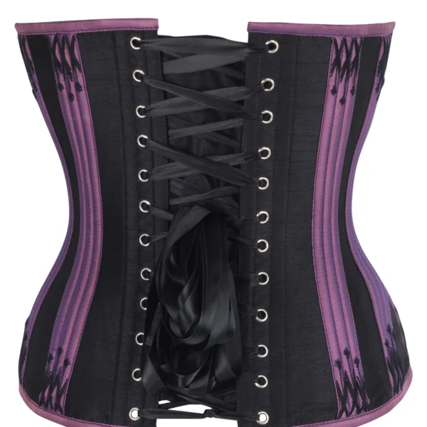 Purple & Black Overbust Corset with Decorative Flossing