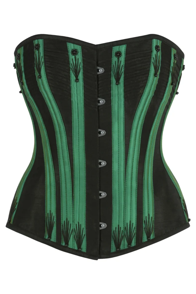 Black Overbust Corset with Flossing and Boning Channels