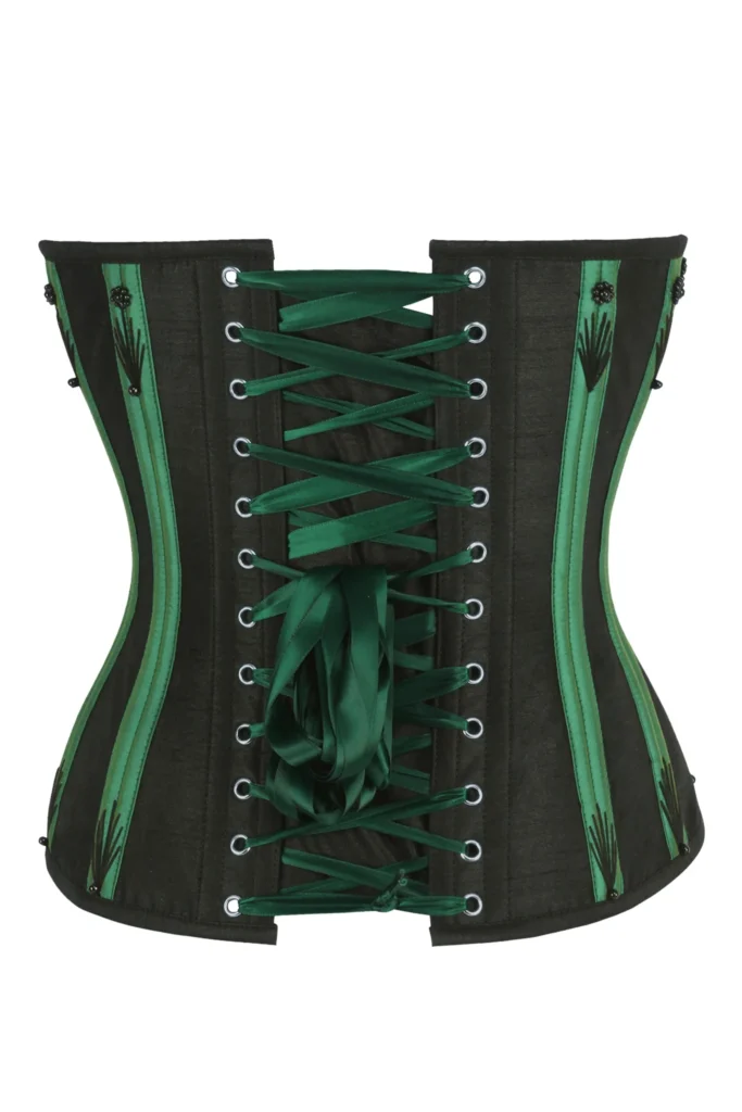 Black Overbust Corset with Flossing and Boning Channels