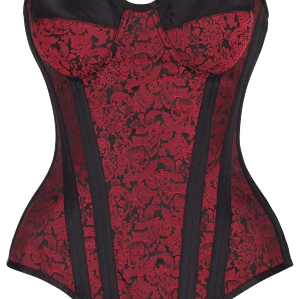 Red & Black Enchanted Brocade Overbust Corset