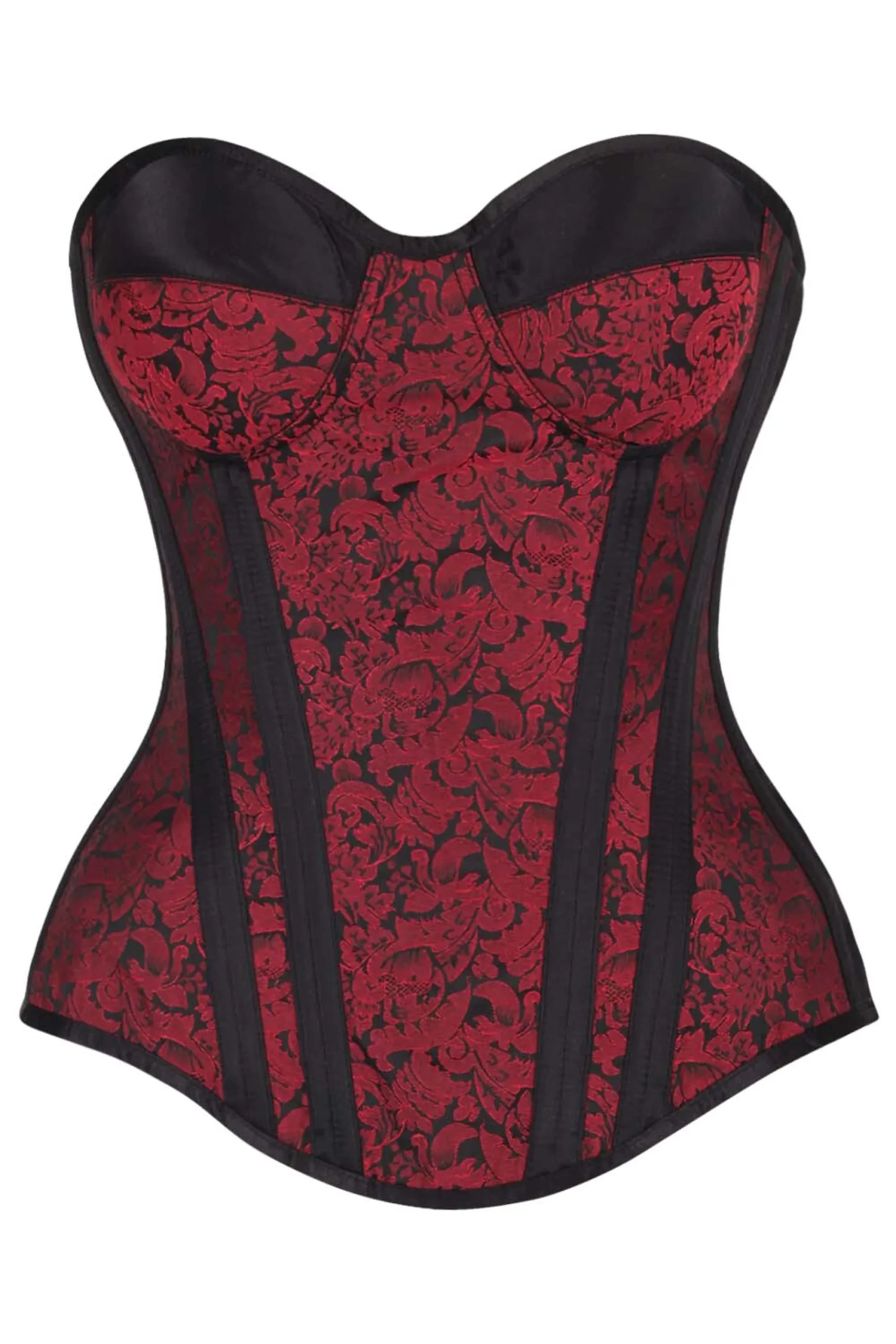 Red & Black Enchanted Brocade Overbust Corset Red & Black Enchanted Brocade Overbust Corset