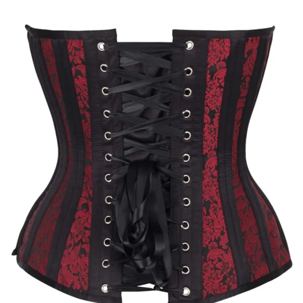 Red & Black Enchanted Brocade Overbust Corset