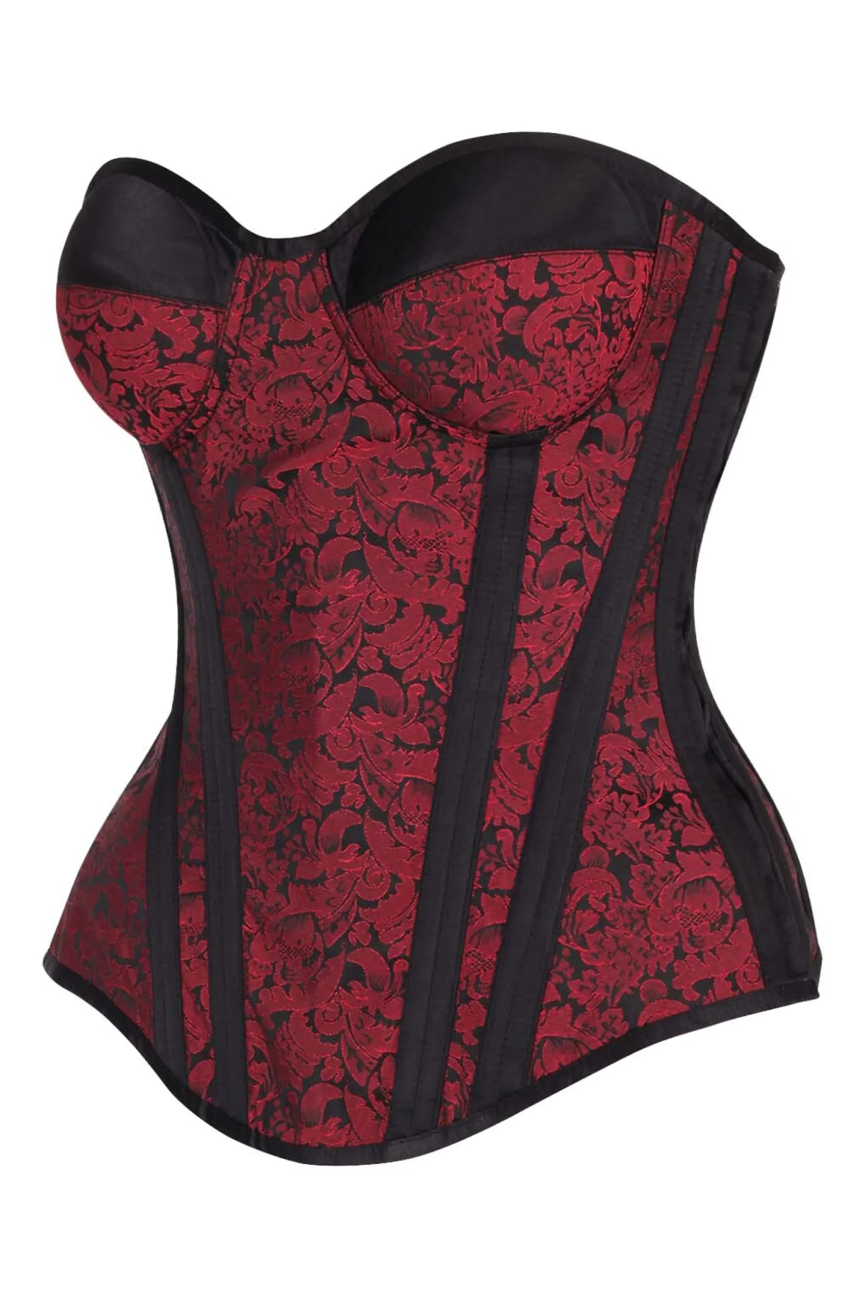 Red & Black Enchanted Brocade Overbust Corset Red & Black Enchanted Brocade Overbust Corset