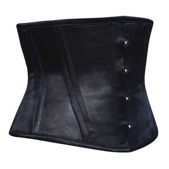 Devine Black Satin Waist Training Short Corset