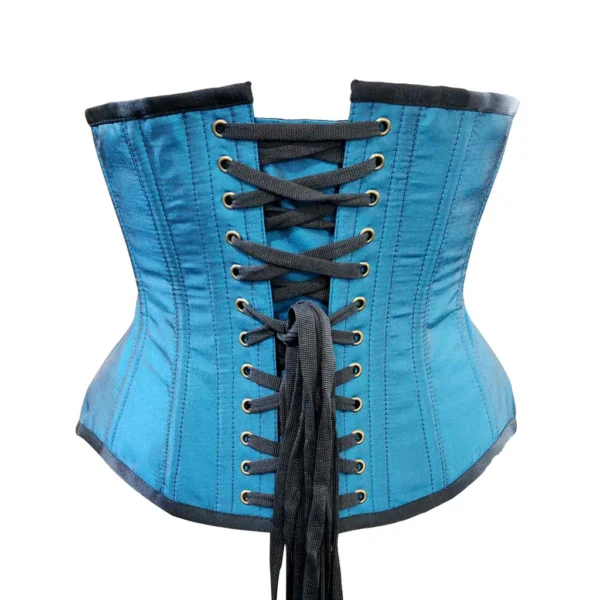 Steel Boned Turquoise Underbust Curvy Satin Corset