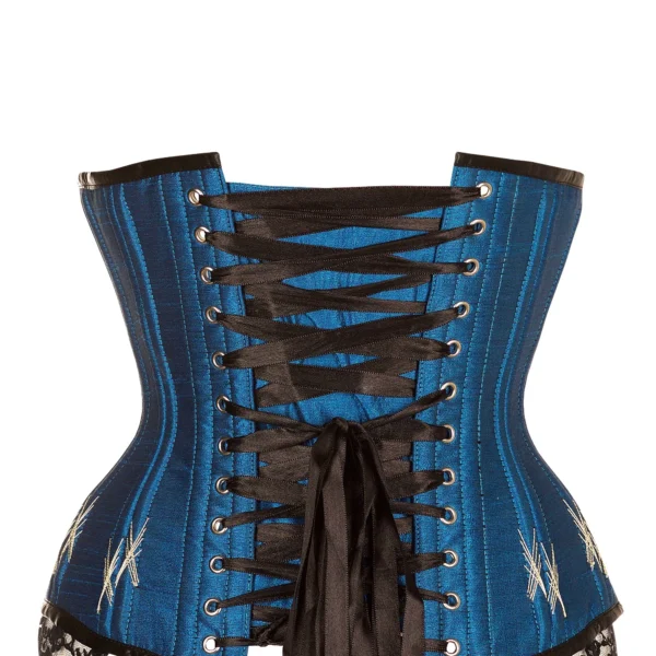 Longline Turquoise Underbust Corset With Flossing