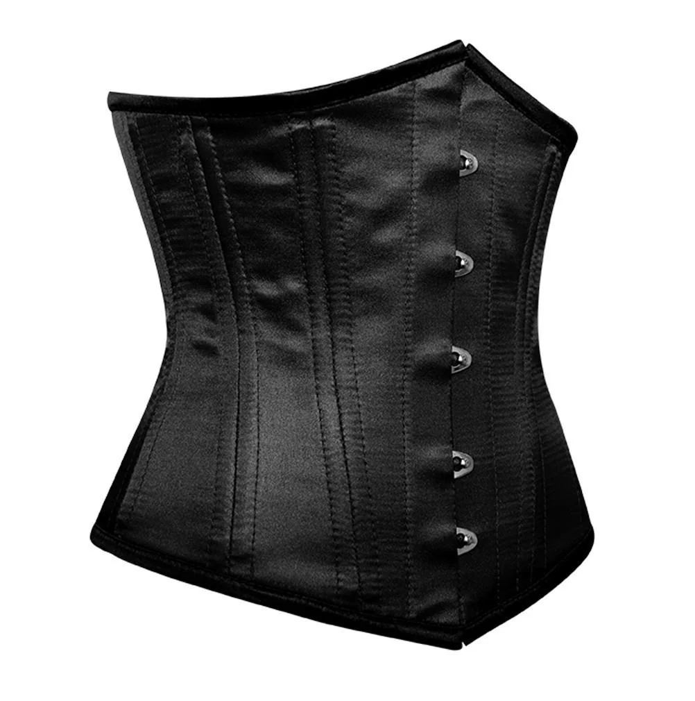 Black Satin Waist Training Half Corset