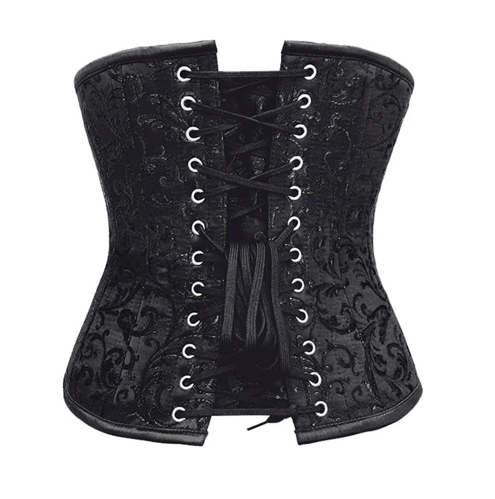 Black Brocade Waist Training Half Corset Black Brocade Waist Training Half Corset