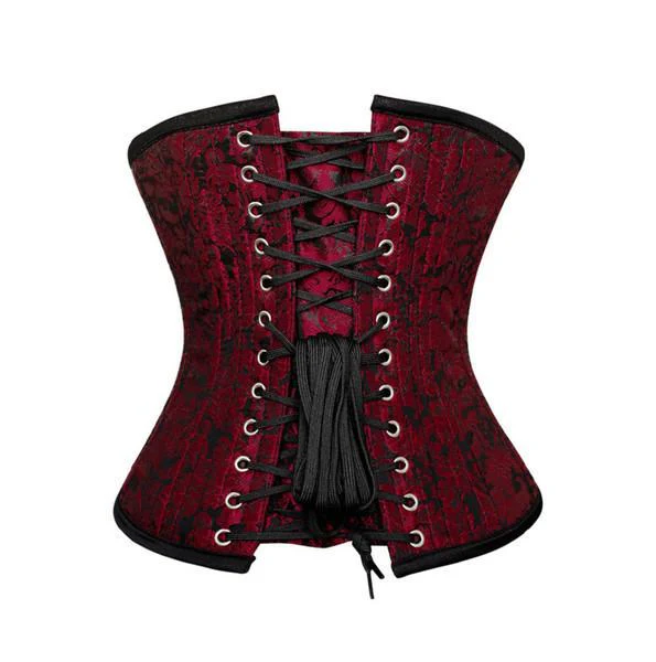 Custom Made Brocade Burgundy Underbust Corset