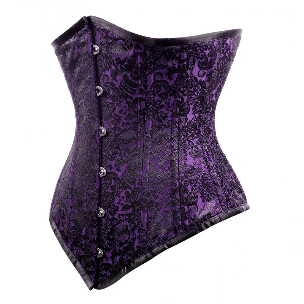 Purple Longline Brocade Waist Training Underbust Corset Purple Longline Brocade Waist Training Underbust Corset