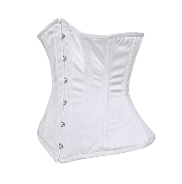 Bridal White Satin Longline Underbust Waist Corset
