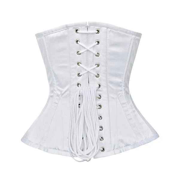 Bridal White Satin Longline Underbust Waist Corset