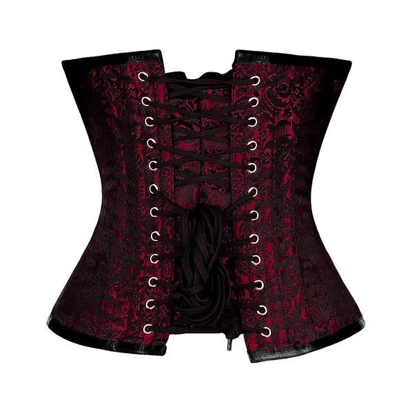 Burgundy Brocade Underbust Waist Trainer Corset Burgundy Brocade Underbust Waist Trainer Corset
