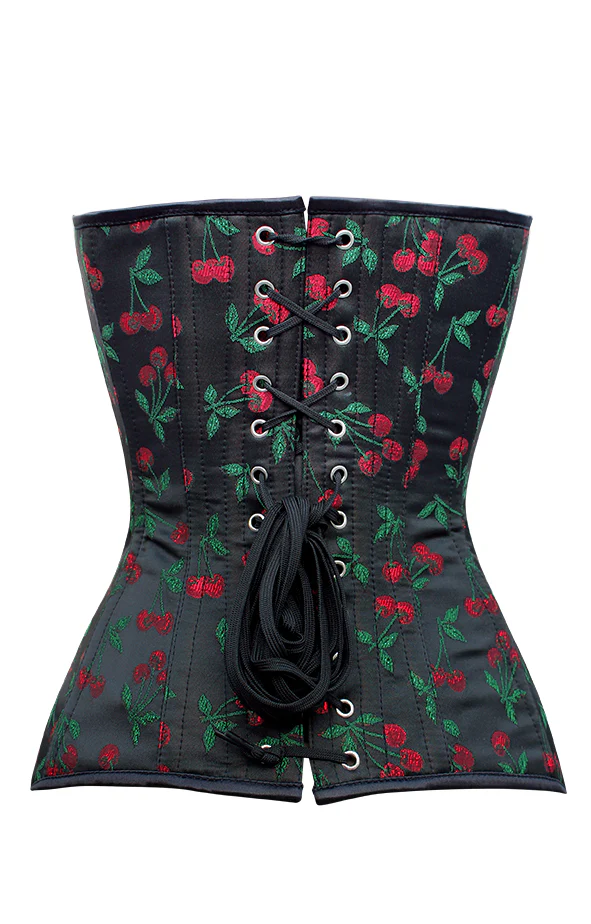 Cherry Brocade Overbust Longline Curvy Corset Cherry Brocade Overbust Longline Curvy Corset