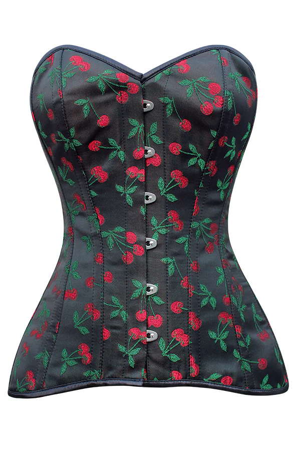 Cherry Brocade Overbust Longline Curvy Corset Cherry Brocade Overbust Longline Curvy Corset