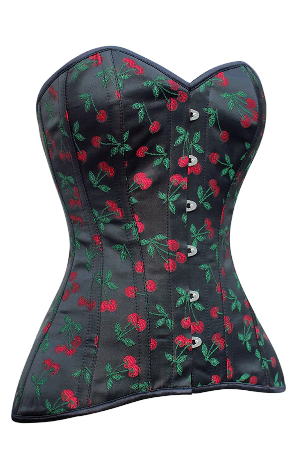 Cherry Brocade Overbust Longline Curvy Corset Cherry Brocade Overbust Longline Curvy Corset