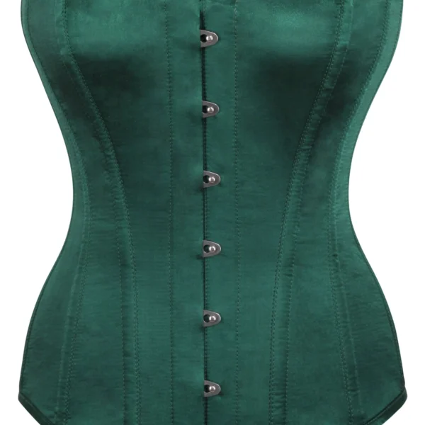 Instant Shape Green Satin Longline Gothic Overbust Corset