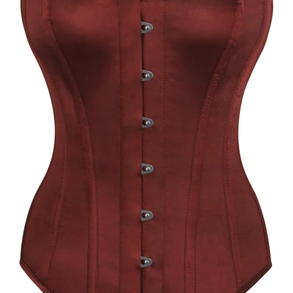 Instant Shape Burgundy Satin Longline Gothic Overbust Corset