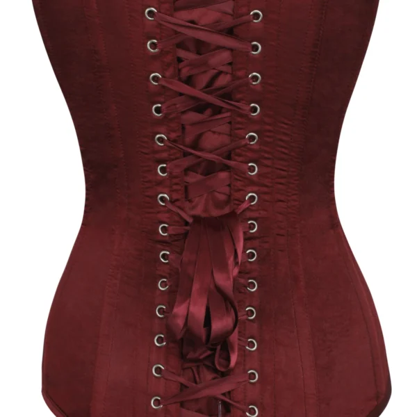 Instant Shape Burgundy Satin Longline Gothic Overbust Corset