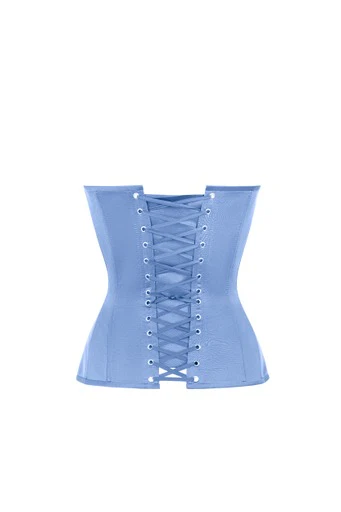 Blue satin corset Top with cups