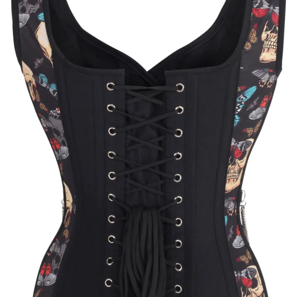 Buttefly and Skull Print Waistcoat Corset For Halloween Costume