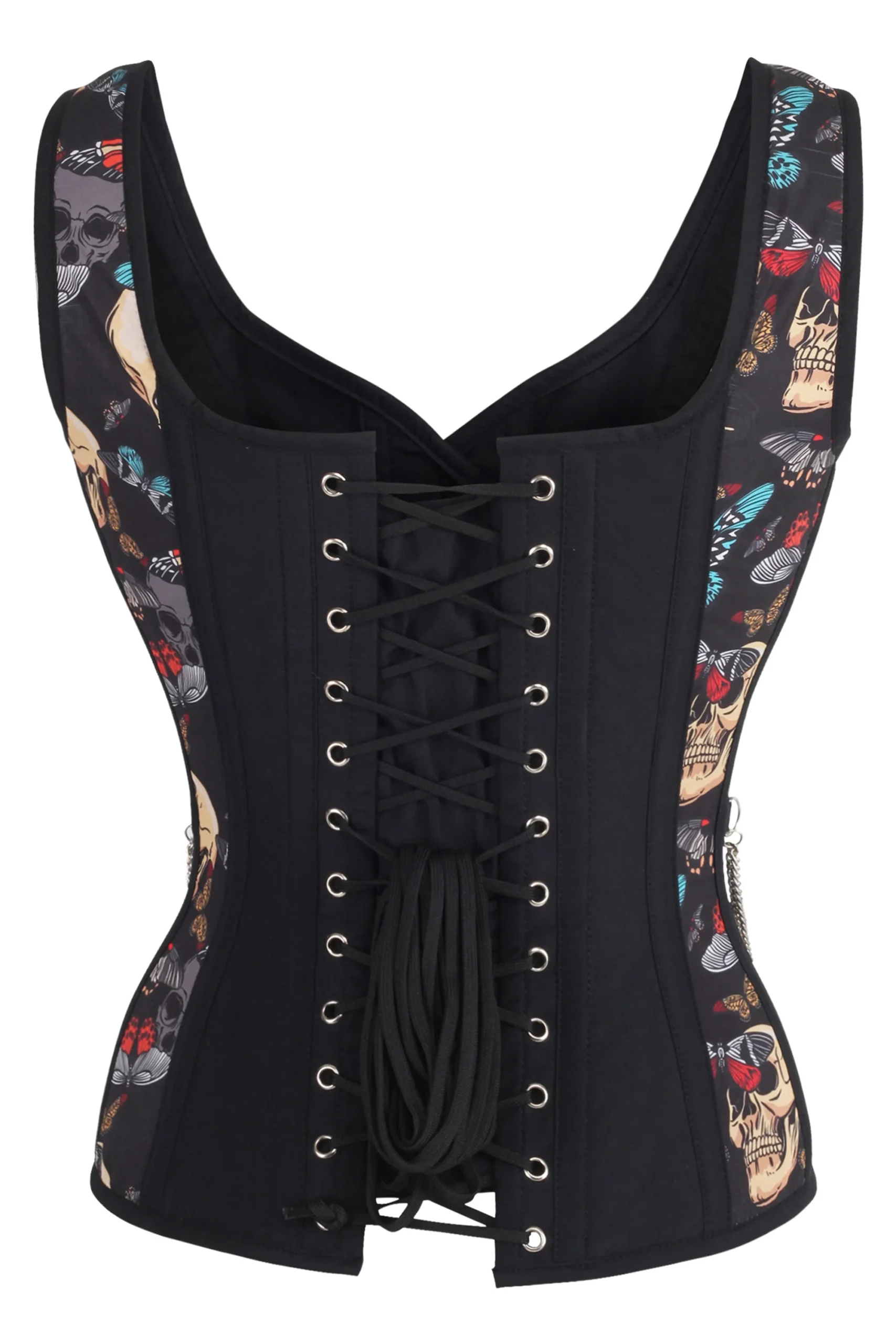 Buttefly and Skull Print Waistcoat Corset For Halloween Costume Buttefly and Skull Print Waistcoat Corset For Halloween Costume