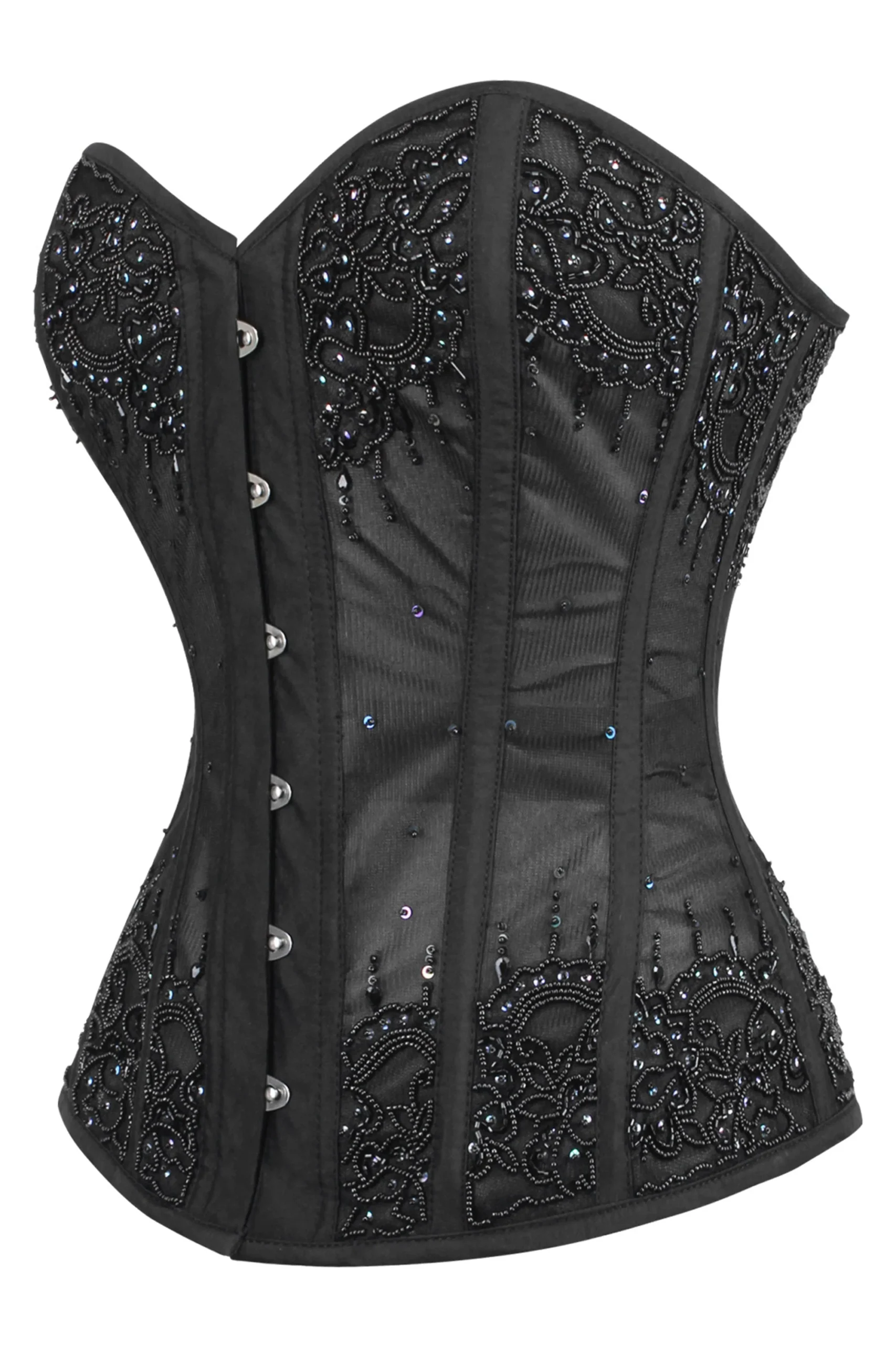 Black Mesh Couture Gothic Overbust Corset Black Mesh Couture Gothic Overbust Corset