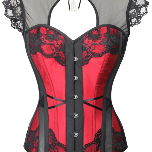 Gothic Inspired Mesh Overbust Waist Corset