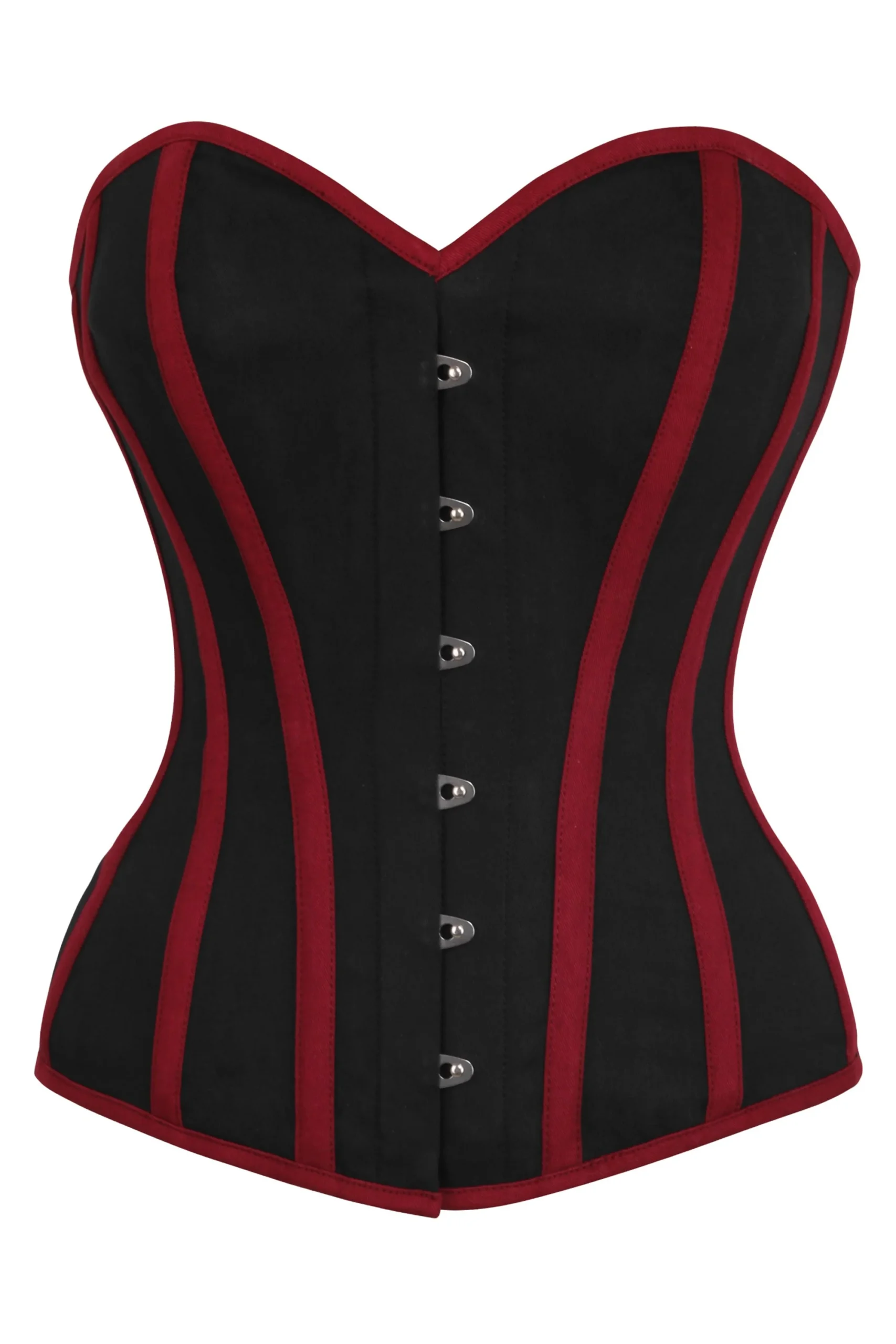Single Layer Black and Burgundy Overbust Gothic Corset Single Layer Black and Burgundy Overbust Gothic Corset