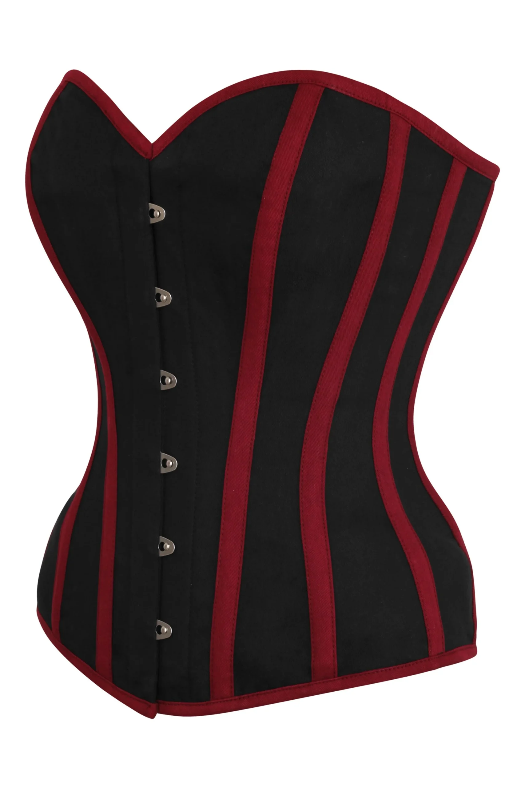 Single Layer Black and Burgundy Overbust Gothic Corset Single Layer Black and Burgundy Overbust Gothic Corset