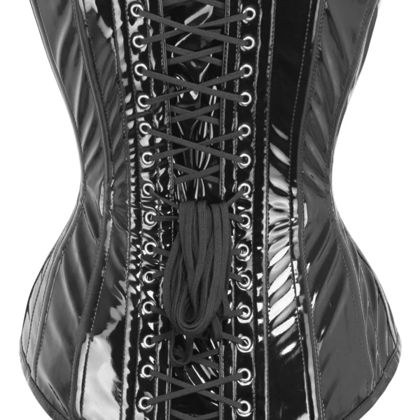 Longline PVC Overbust Gothic Corset With Hip Gores