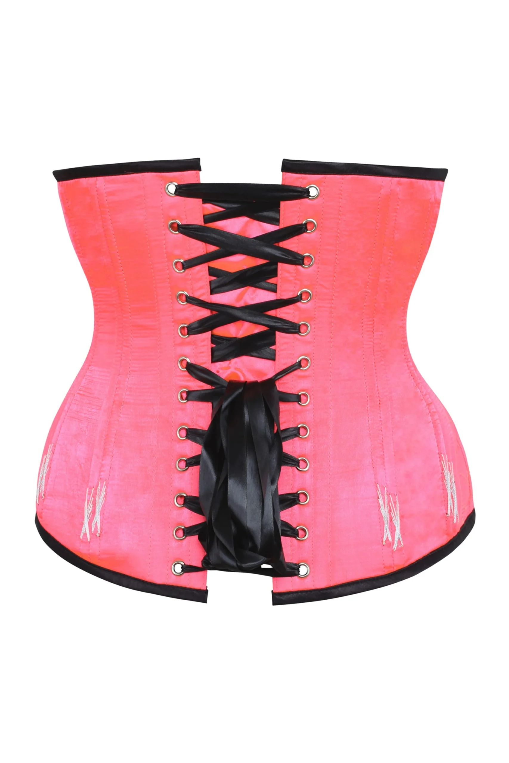 Longline Hot Pink Underbust Corset With Flossing Longline Hot Pink Underbust Corset With Flossing