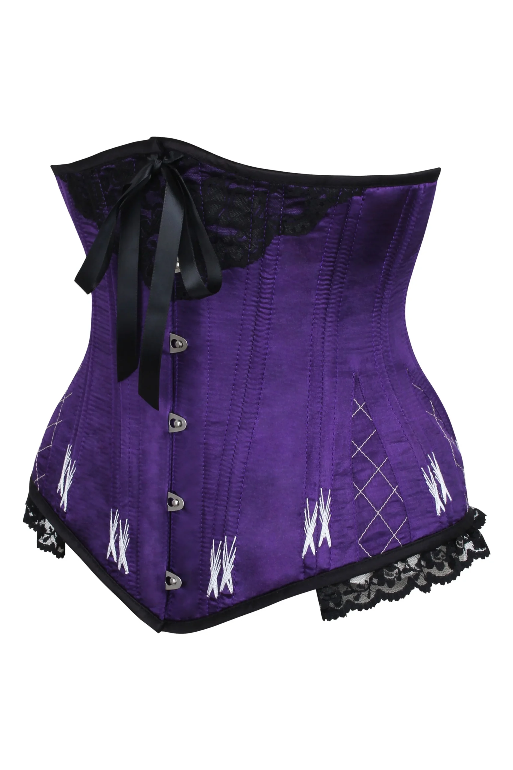 Longline Violet Underbust Corset With Flossing Longline Violet Underbust Corset With Flossing