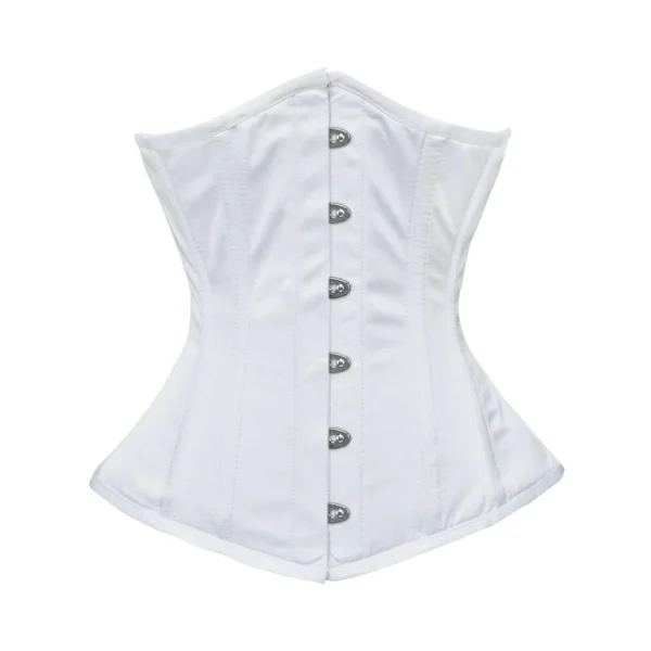 Bridal White Satin Longline Underbust Waist Corset