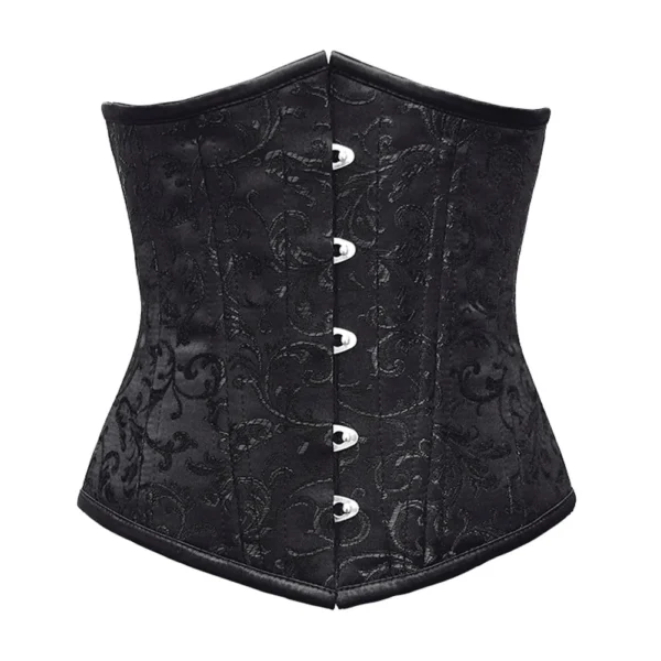 Black Brocade Waist Training Half Corset