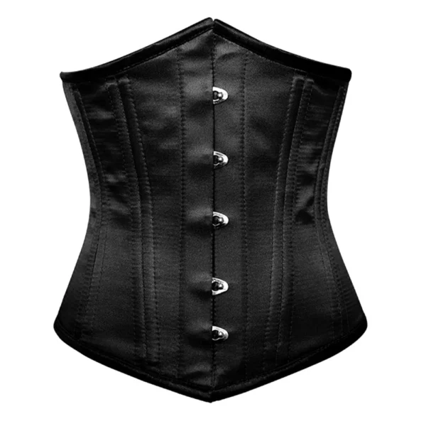 Black Satin Waist Training Half Corset