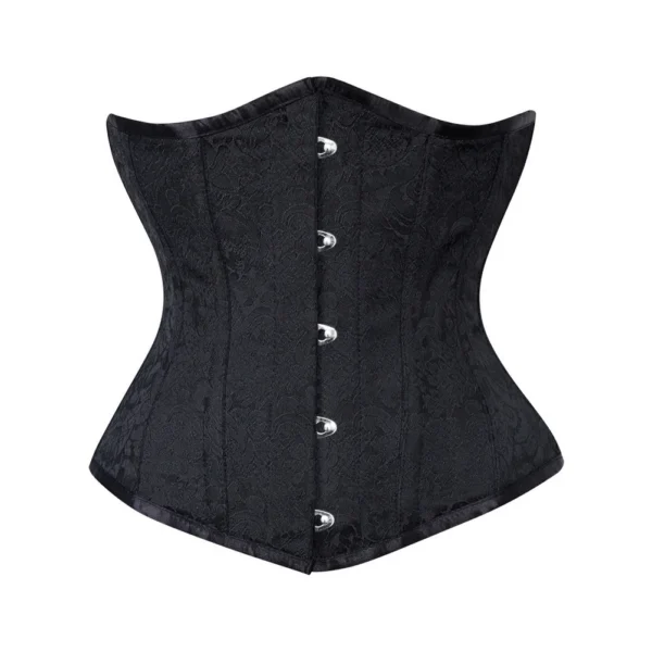 Black Brocade Underbust Curvy Corset