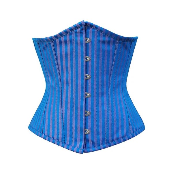 Blue Stripes Underbust Gothic Brocade Corset
