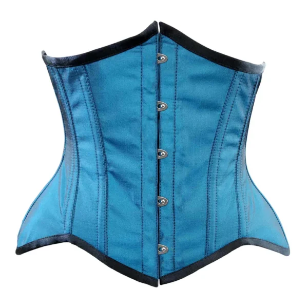 Steel Boned Turquoise Underbust Curvy Satin Corset